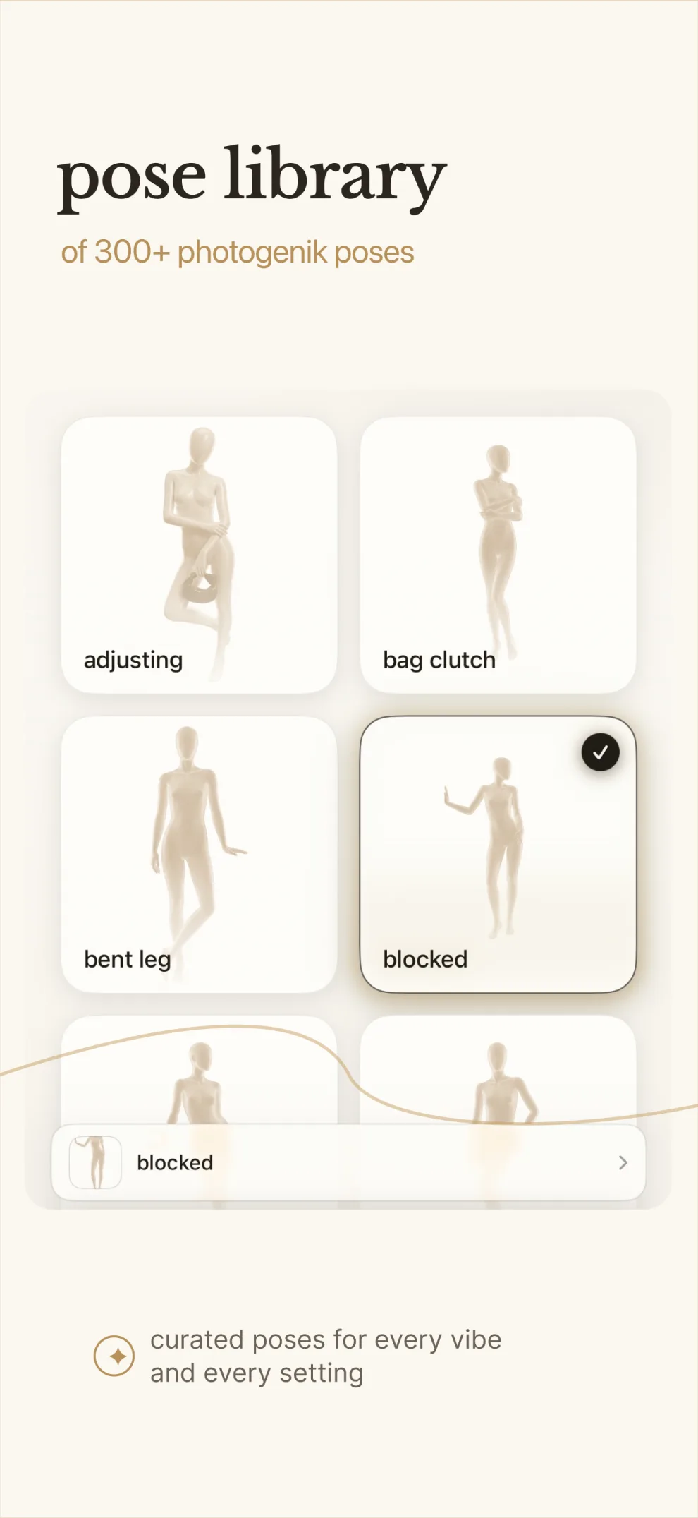 The pose library includes more than 300 ideas